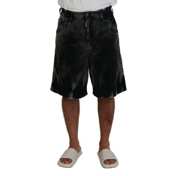 Dsquared² Gray Cotton Corduroy Bermuda Men's Shorts (Pre-Owned)